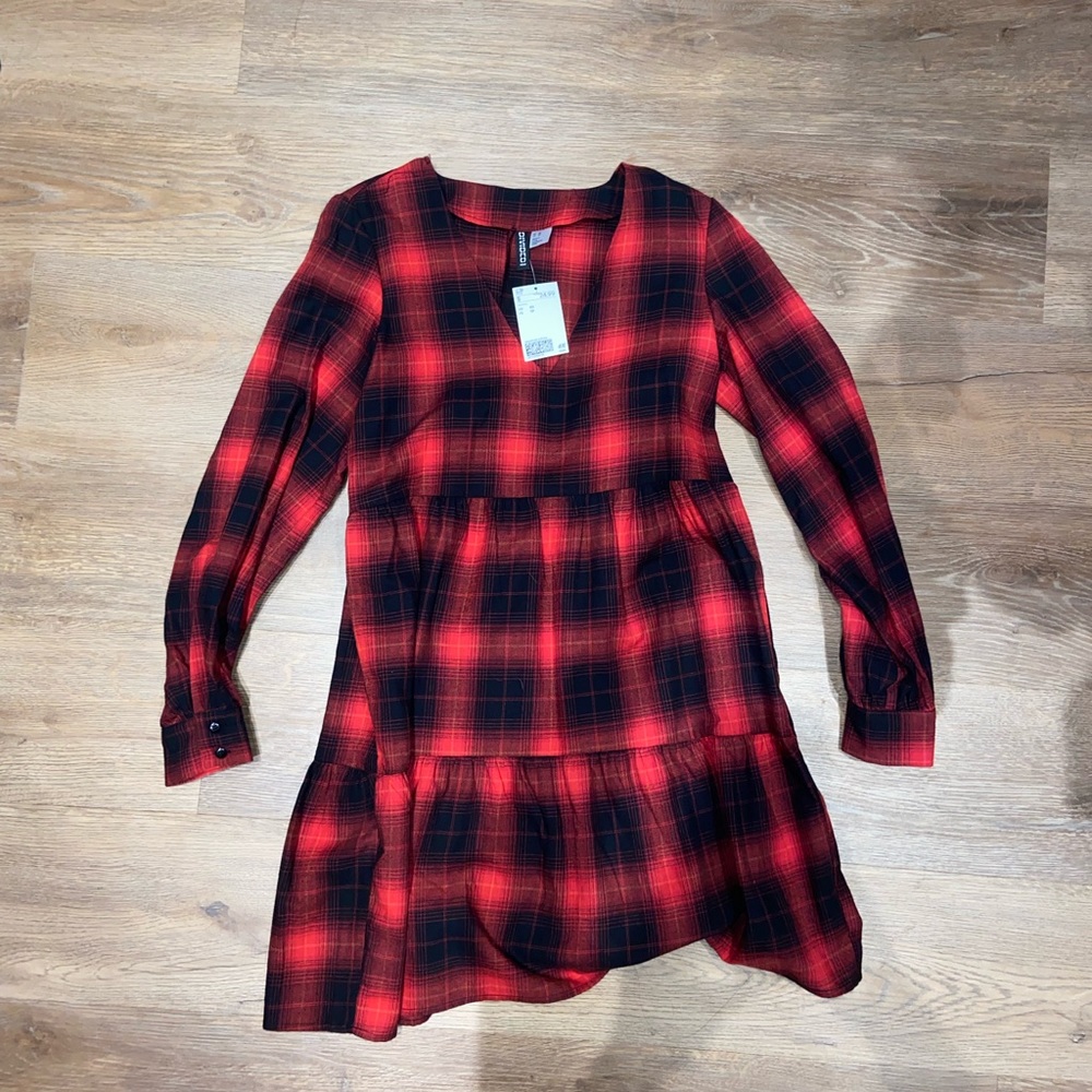 Plaid babydoll dress size XS